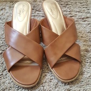 women brown wedge sandal